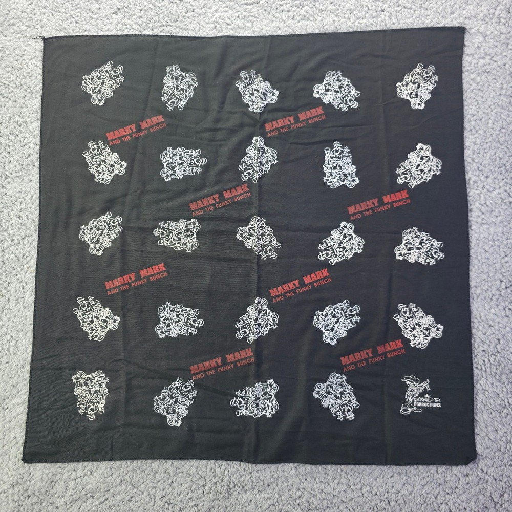 Vintage Marky Mark and the Funky Bunch Bandana Black 90s Hip Hop Donnie D Prod